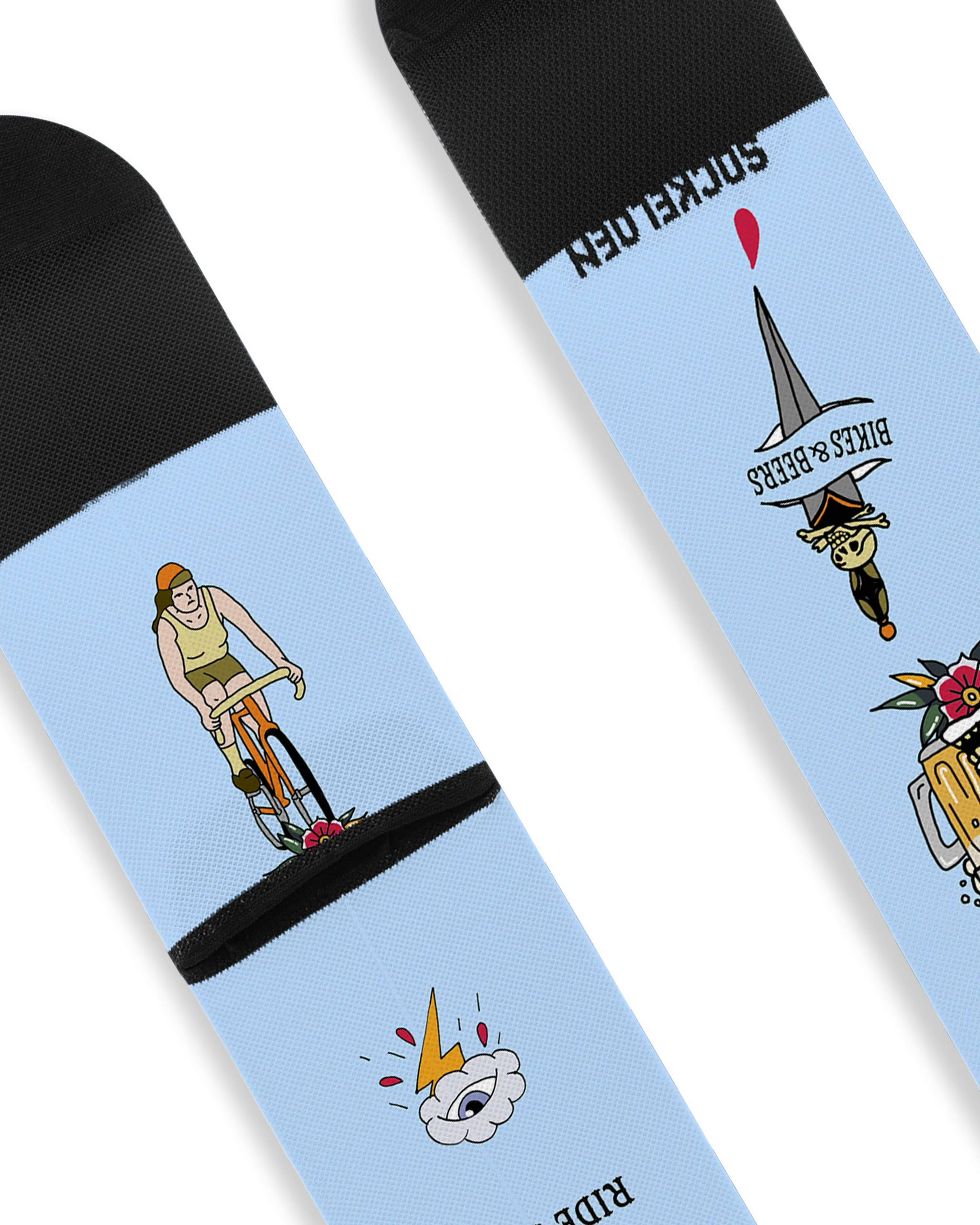 Bikes and Beer Printed Cycling Socks