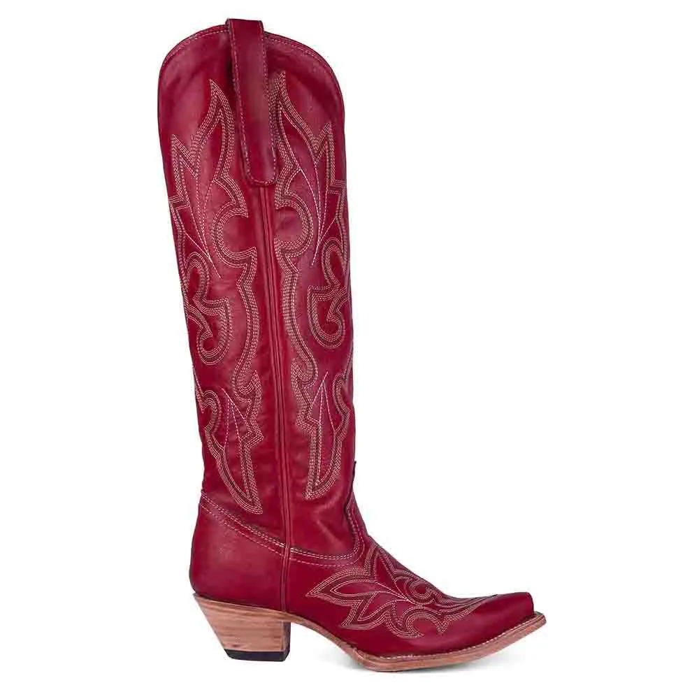 Corral Embroidered Red Cowhide Boots