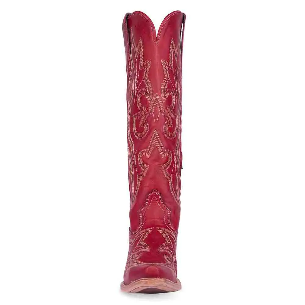 Corral Embroidered Red Cowhide Boots