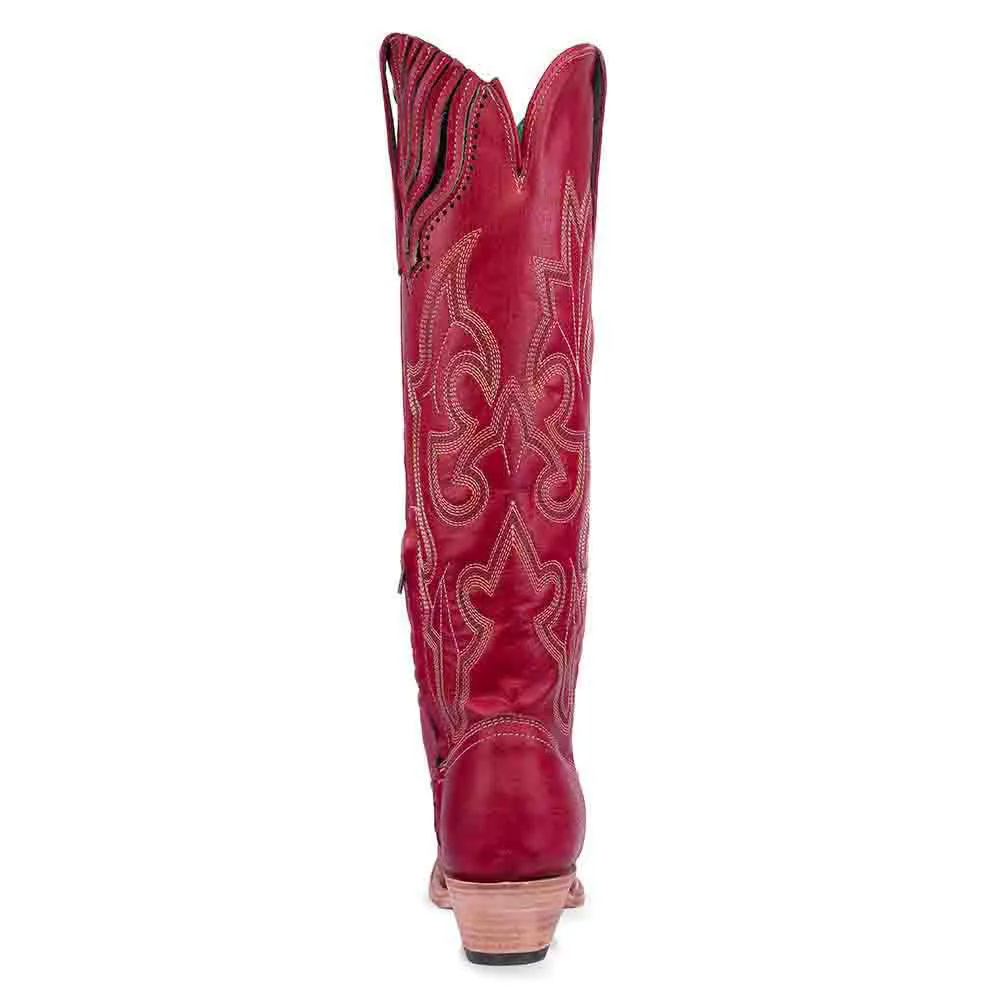 Corral Embroidered Red Cowhide Boots