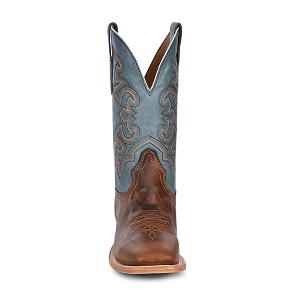 Corral Men's Western Square Toe Honey and Blue Boots