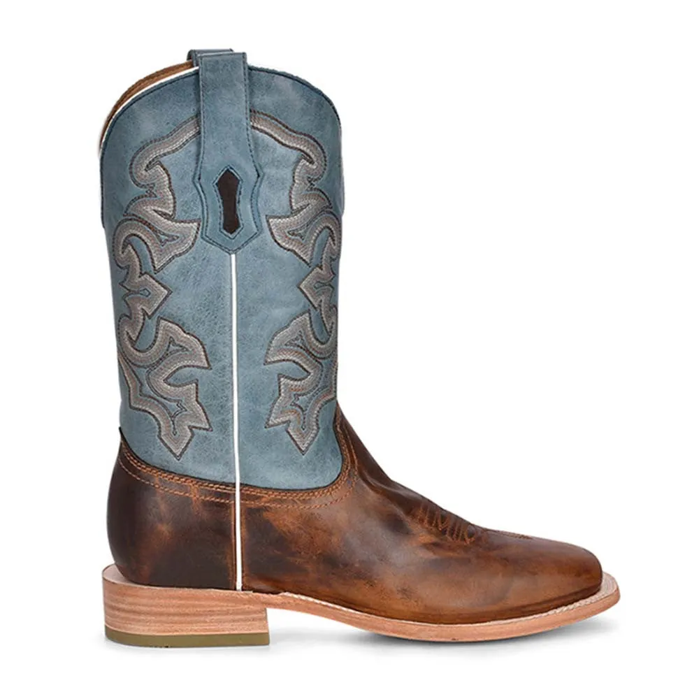 Corral Men's Western Square Toe Honey and Blue Boots