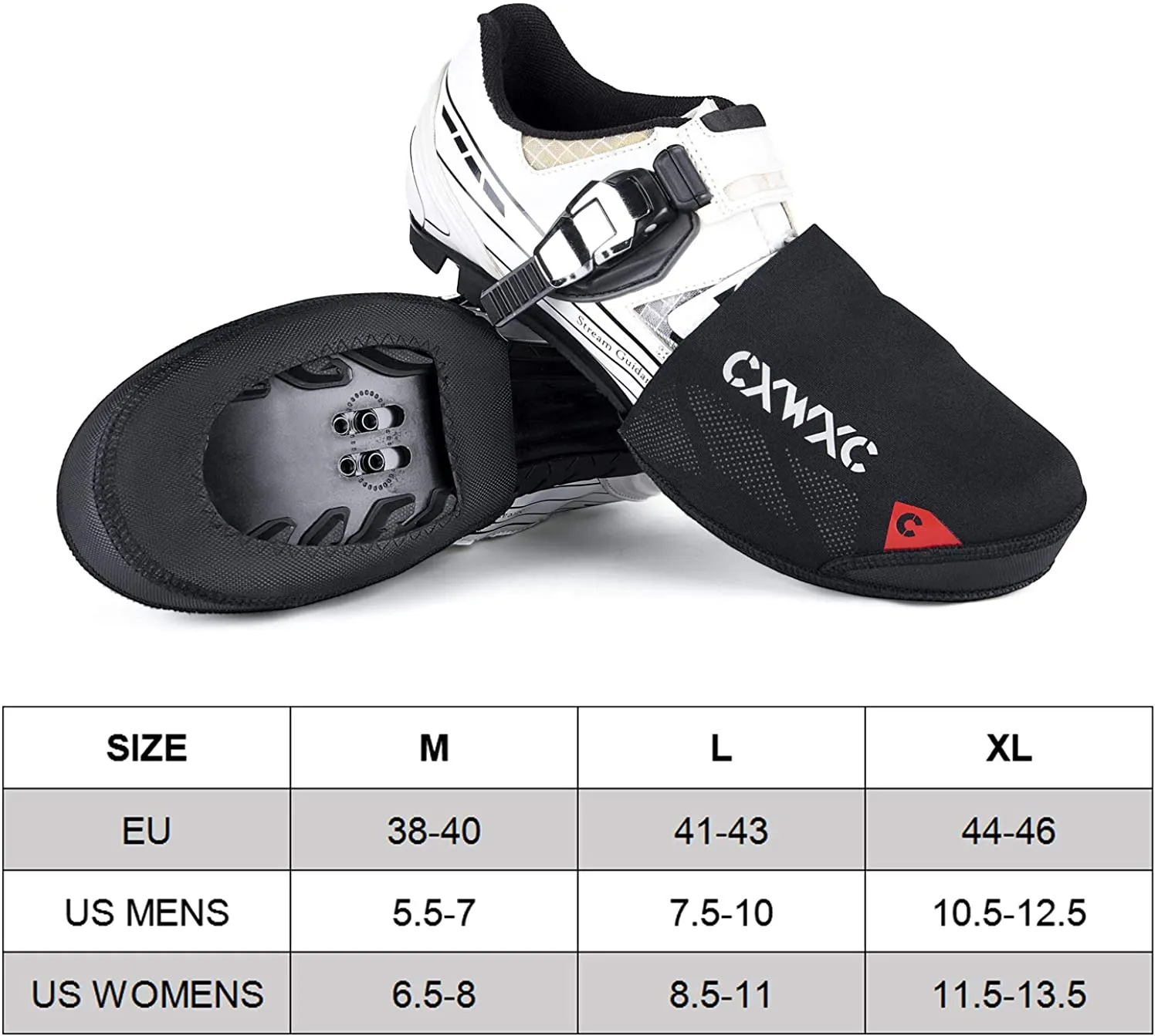 CXWXC Cycling Toe Covers for Men Women - Cycling Shoe Covers Winter Waterproof Breathable - Bike Overshoes Cold Weather Thermal Warm