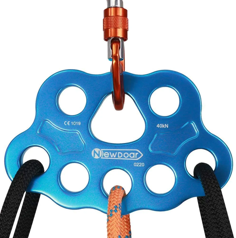 NewDoar Descender Plate 30/40KN Paw Rigging Plate 4/5 Holes Rock Climbing Gear