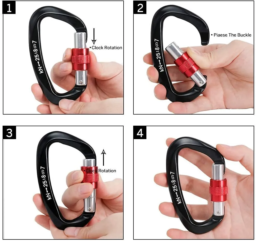 NewDoar Heavy Duty Locking Clips 24KN/5400lbs,Screwgate Locking for Keychain Dog Leashes&Harness