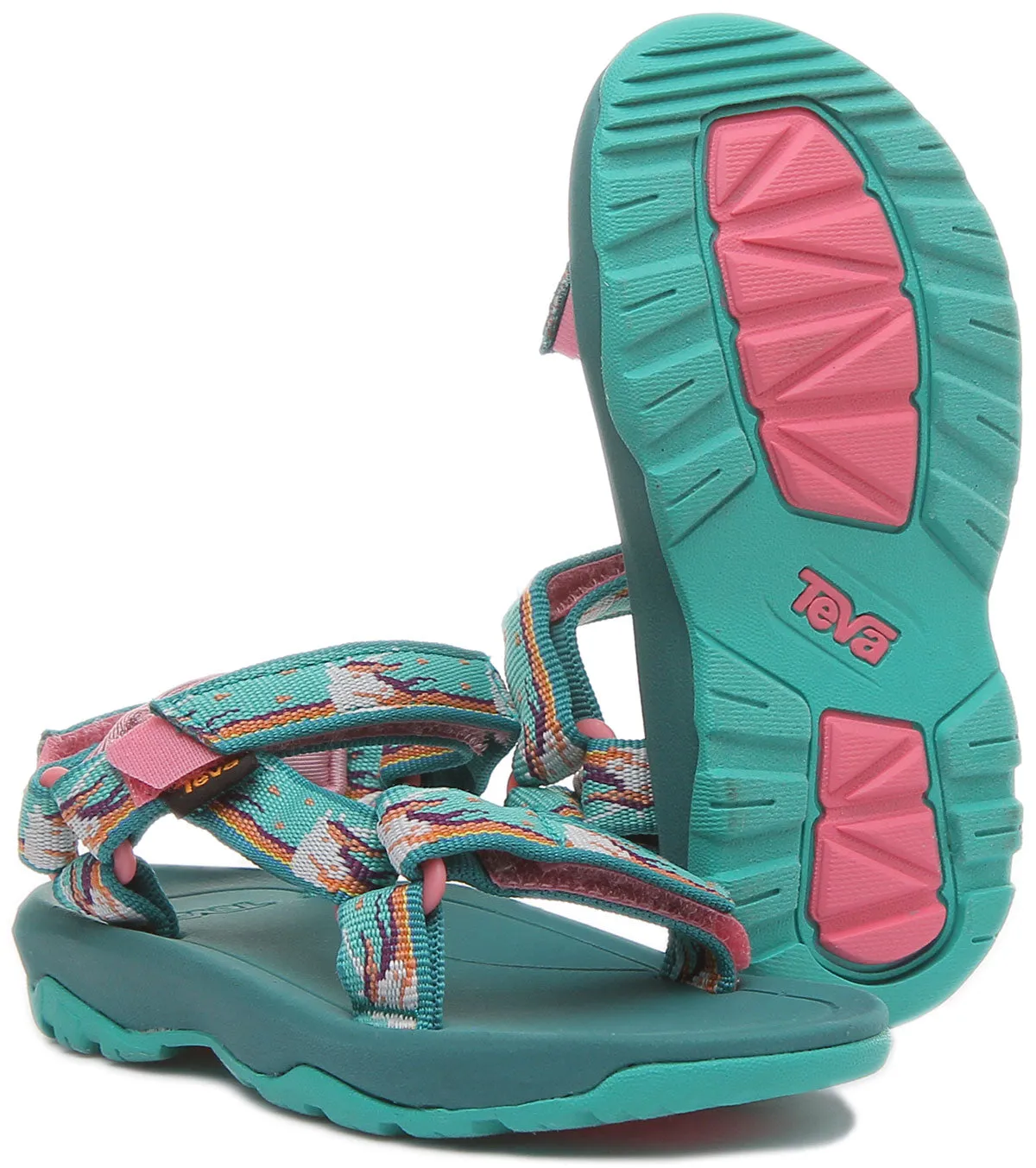 Teva Hurricane Xlt2 in Green Pink For Toddler