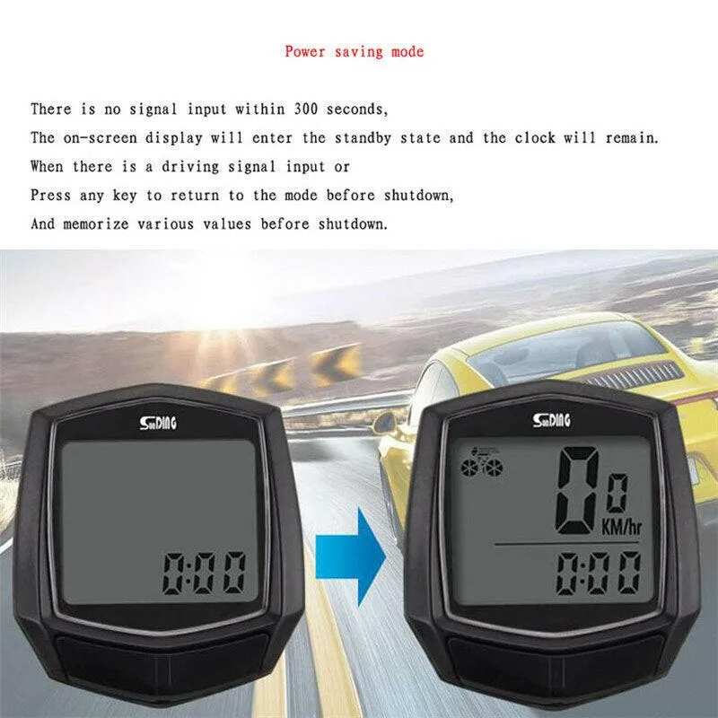 Waterproof LCD Digital Bike Computer Display Bicycle Odometer Speedometer Cycling Wired Stopwatch Riding Accessories