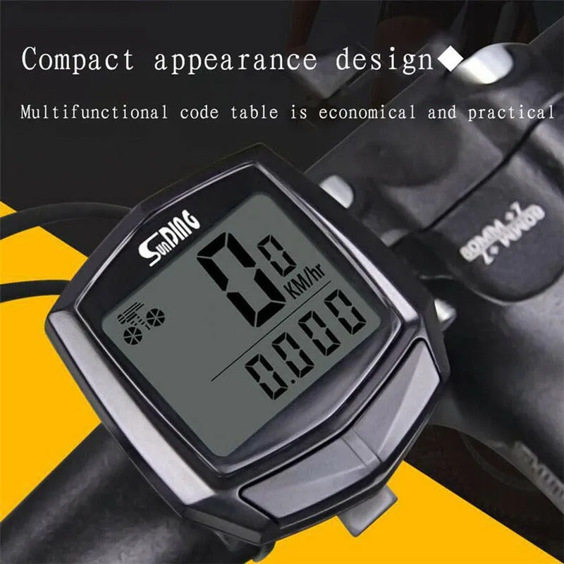 Waterproof LCD Digital Bike Computer Display Bicycle Odometer Speedometer Cycling Wired Stopwatch Riding Accessories